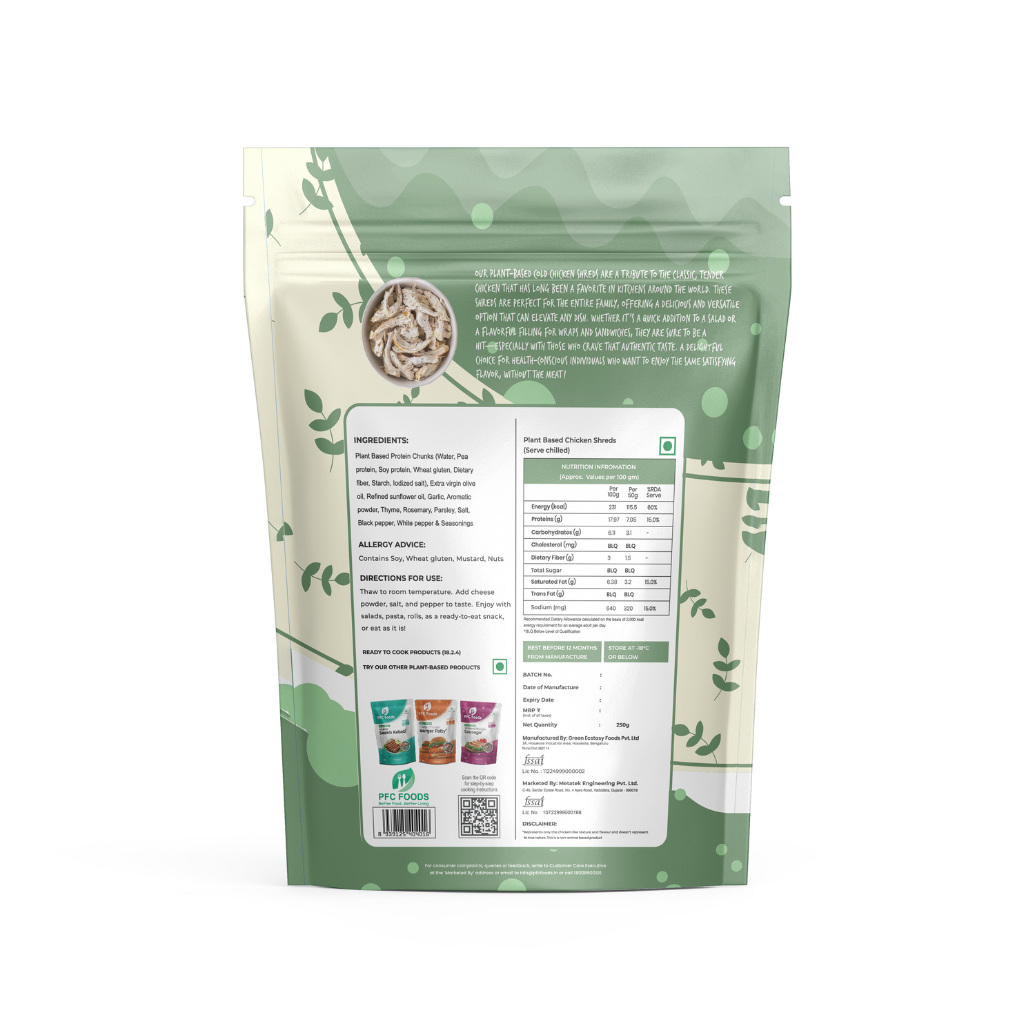 Plant Based Cold-Cut Chicken Shreds