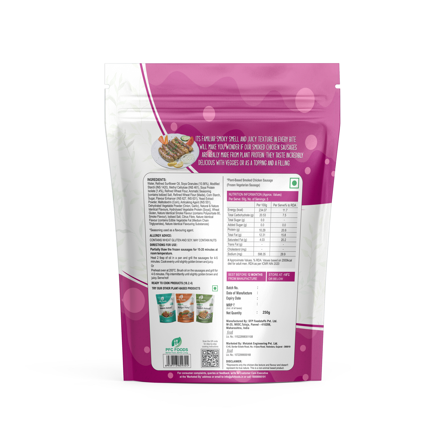 Plant Based Smoked Chicken Sausage