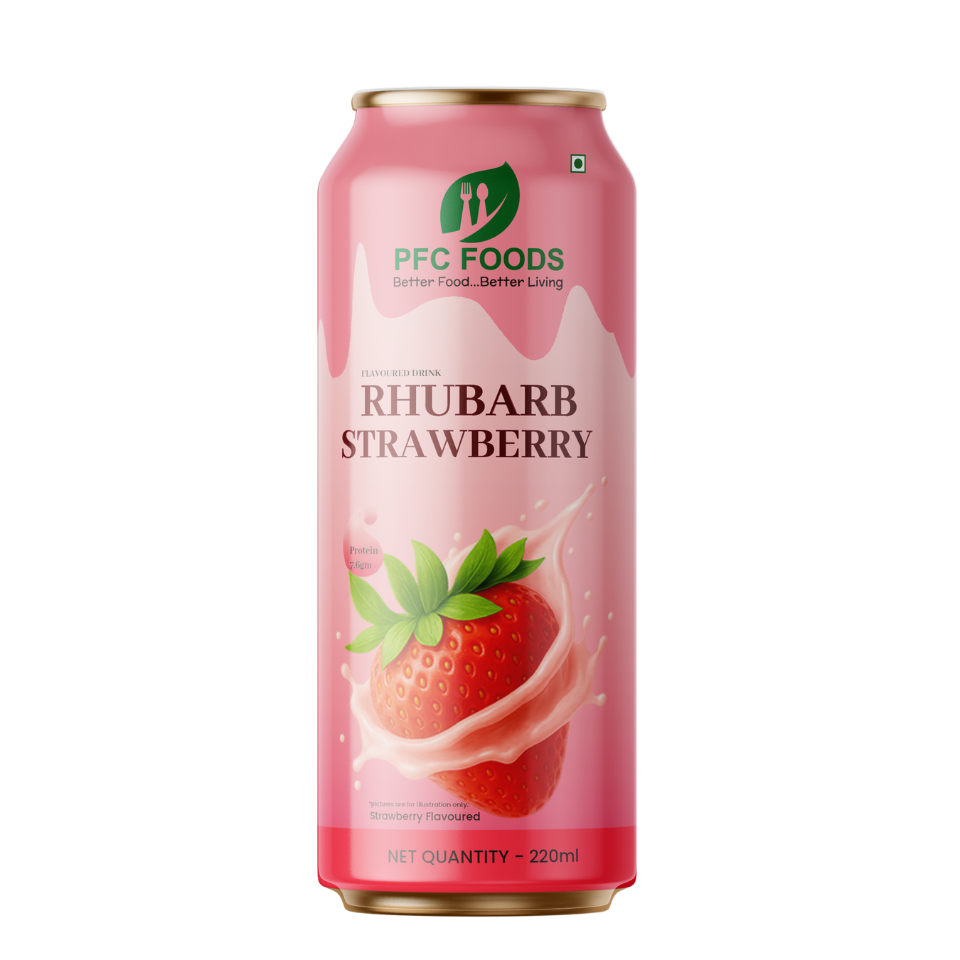 Rhubarb Strawberry Protein Shake